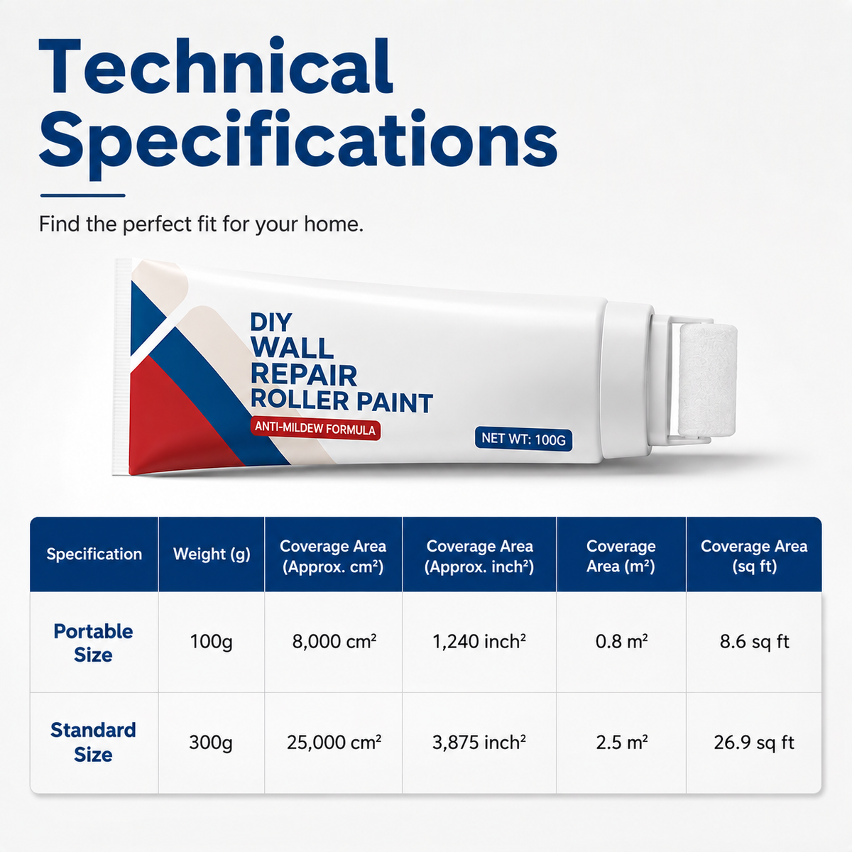 ๐ Waterproof Wall Repair Paste โ Quick-Fix Filler with Integrated Roller Brush