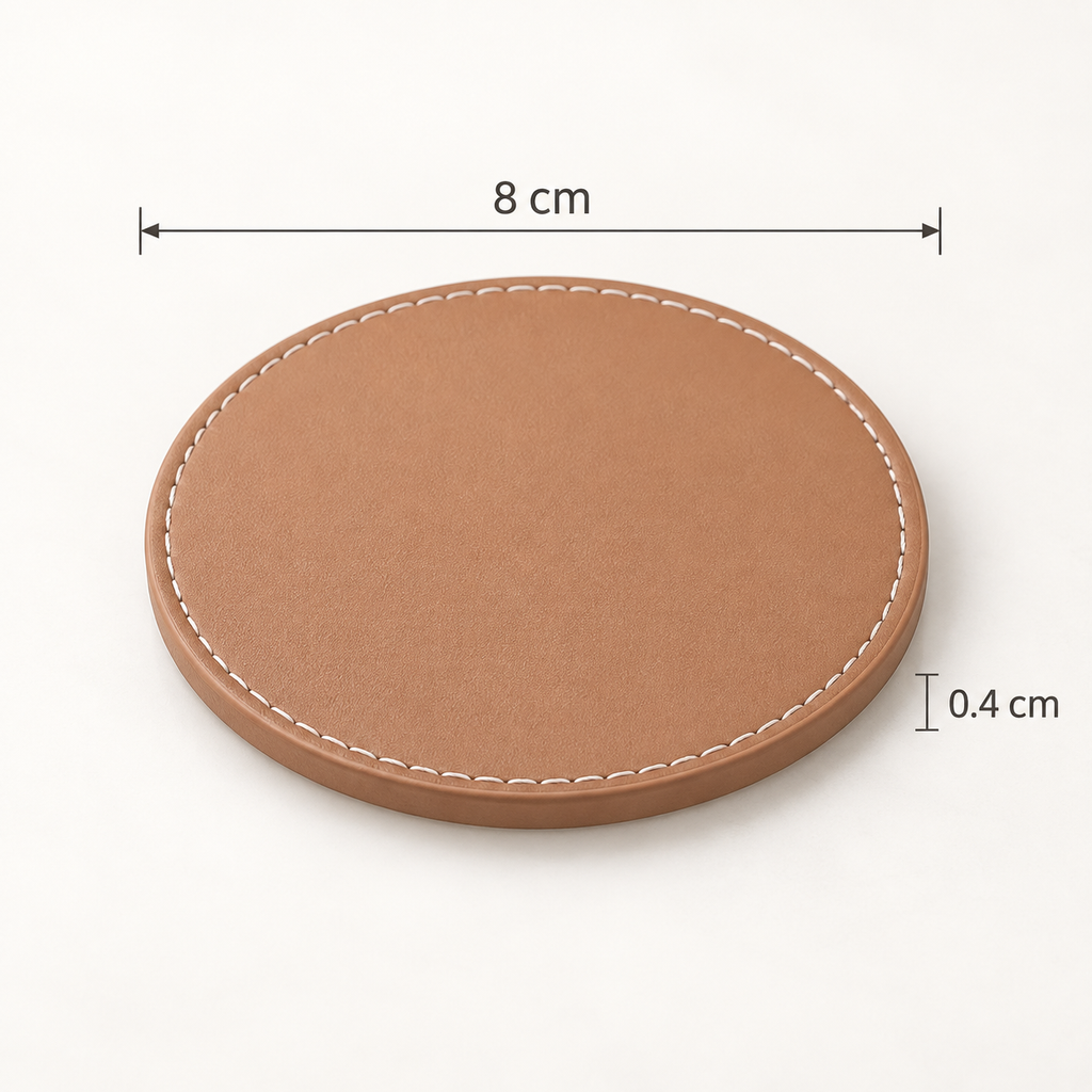 Minimal Leather Coaster Set – Soft Touch Drink Coasters for Coffee Tables, Mugs & Everyday Drinks