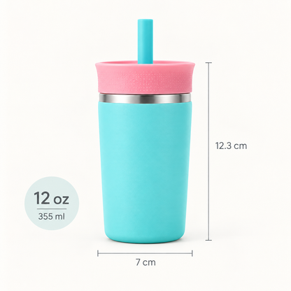 Stainless Steel Tumbler with Straw – 12oz Insulated Cup for Everyday Adventures