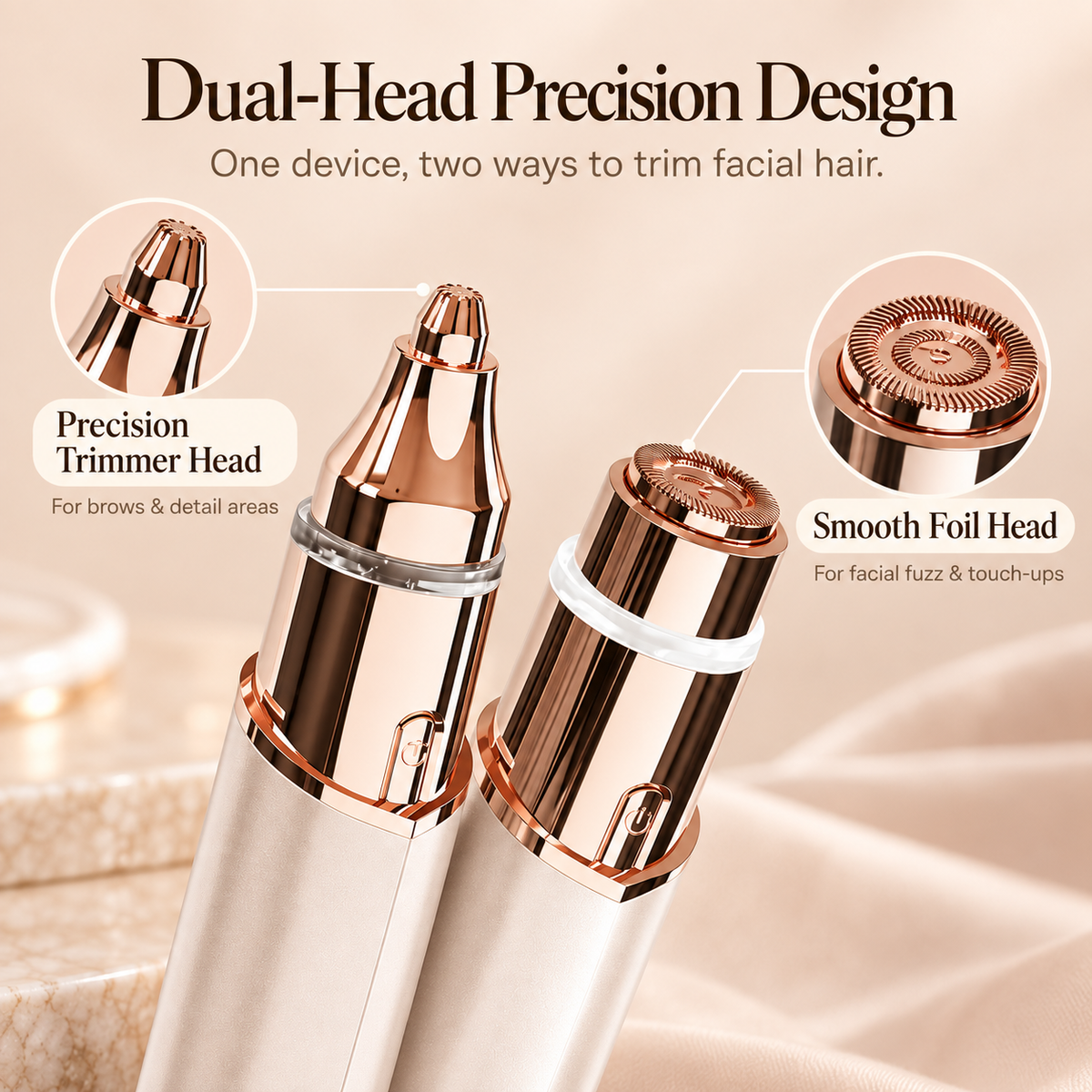 2-in-1 Electric Eyebrow Trimmer – Painless, Gentle & Rechargeable