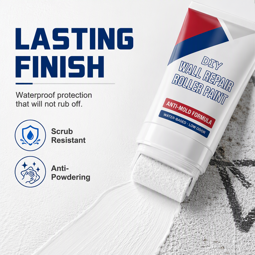 🏠 Waterproof Wall Repair Paste – Quick-Fix Filler with Integrated Roller Brush