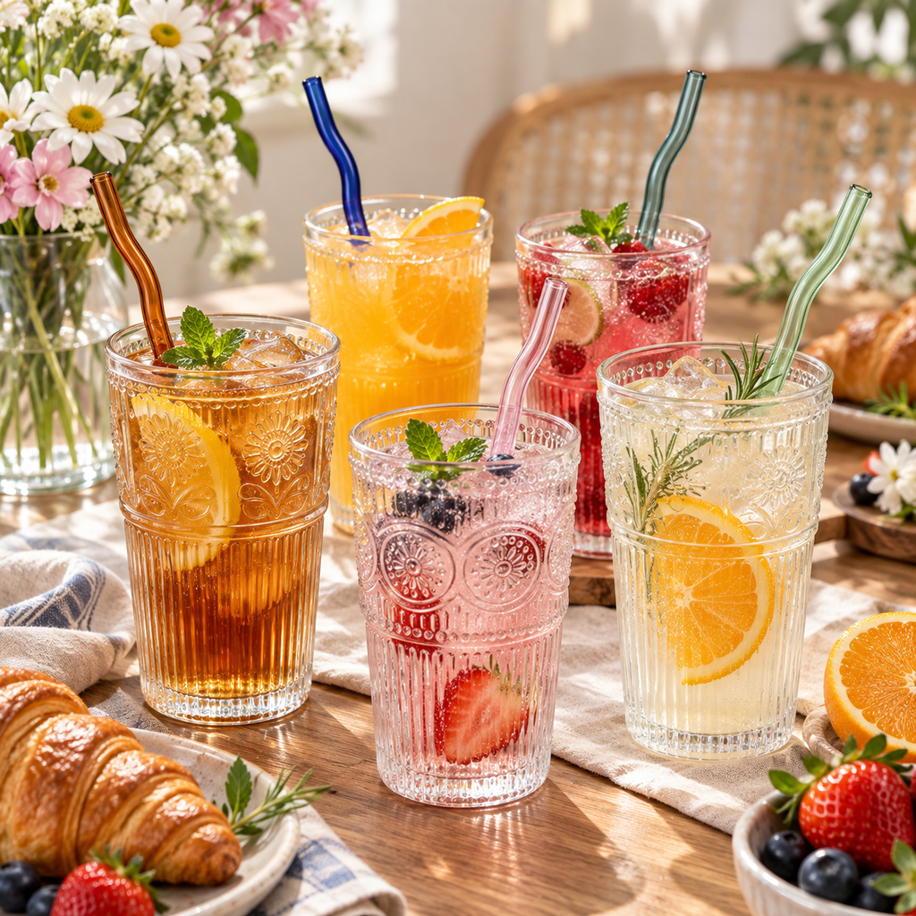 Colorful Glass Straws – Reusable Borosilicate Glass Drinking Straws for Coffee, Tea & Everyday Drinks