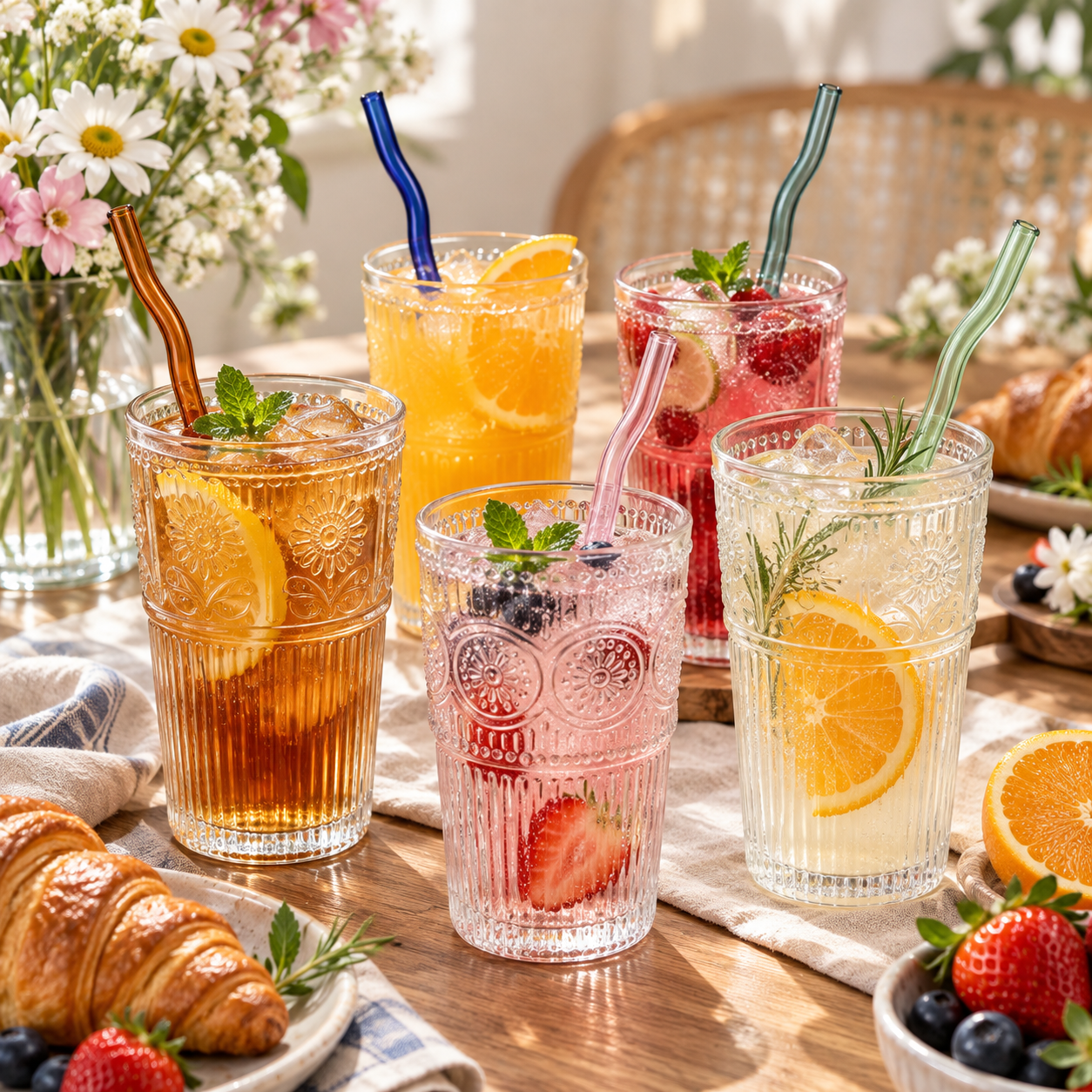 Colorful Glass Straws – Reusable Borosilicate Glass Drinking Straws for Coffee, Tea & Everyday Drinks