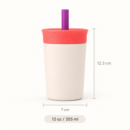Stainless Steel Tumbler with Straw – 12oz Insulated Cup for Everyday Adventures