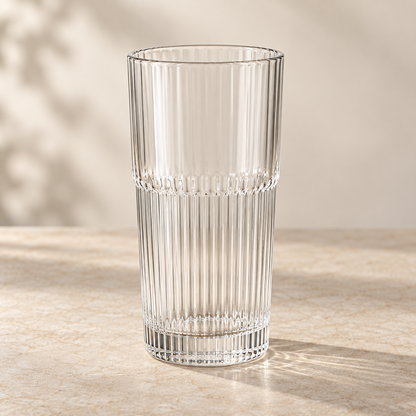 Vintage Embossed Glass Cup – Textured Drinking Glass for Coffee, Tea & Everyday Moments