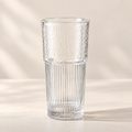 Vintage Embossed Glass Cup – Textured Drinking Glass for Coffee, Tea & Everyday Moments