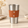 Leather Cup Sleeve – Minimalist PU Leather Drink Sleeve for Coffee Cups & Tumblers