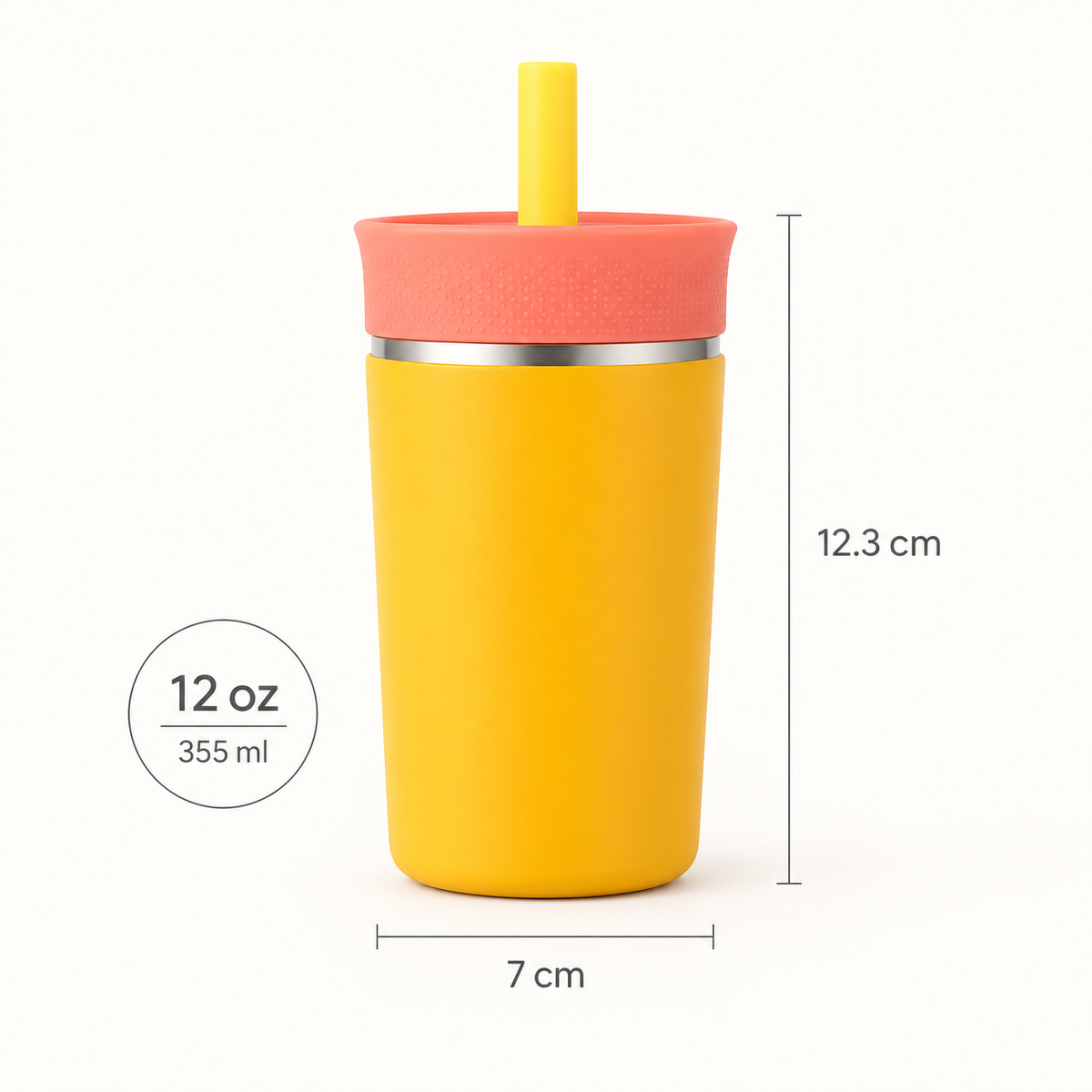Stainless Steel Tumbler with Straw – 12oz Insulated Cup for Everyday Adventures
