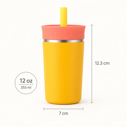 Stainless Steel Tumbler with Straw – 12oz Insulated Cup for Everyday Adventures