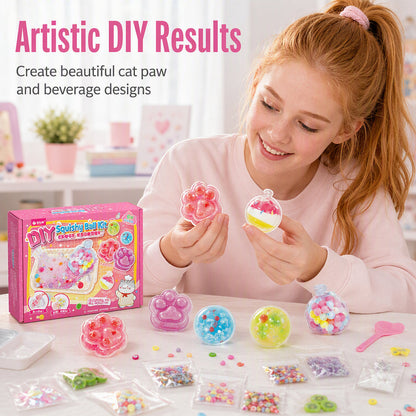 🧊 DIY Fried Ice Squishy Toy Kit – Cat claw design, squishy fun & creative – Perfect for sensory play & stress relief for kids ✨