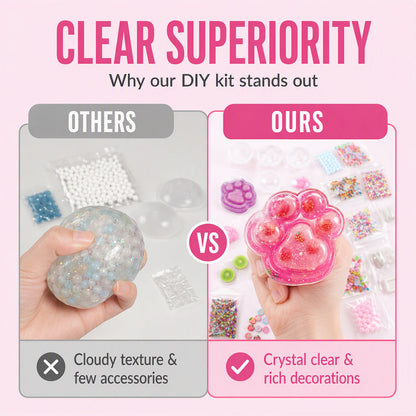 🧊 DIY Fried Ice Squishy Toy Kit – Cat claw design, squishy fun & creative – Perfect for sensory play & stress relief for kids ✨