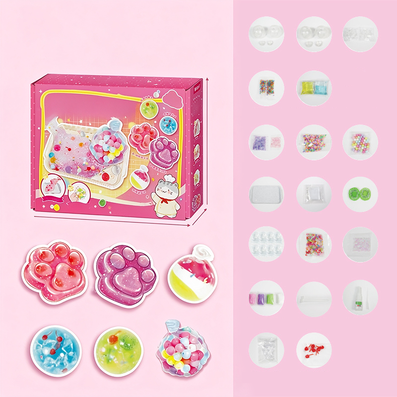 🧊 DIY Fried Ice Squishy Toy Kit – Cat claw design, squishy fun & creative – Perfect for sensory play & stress relief for kids ✨