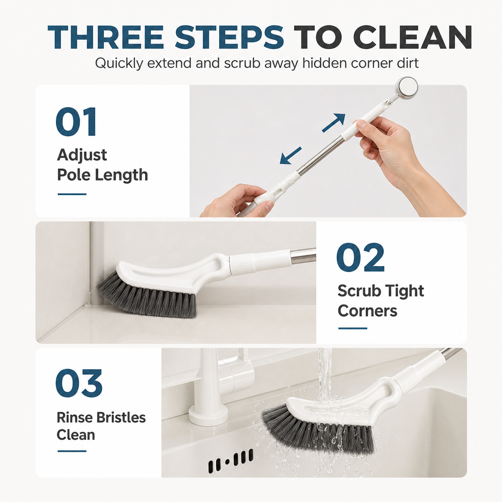 🔥Extendable Floor Scrub Brush – Clean Without Bending